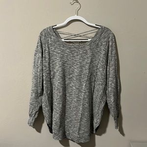 Daytrip Grey Sweater, Criss-Cross Back